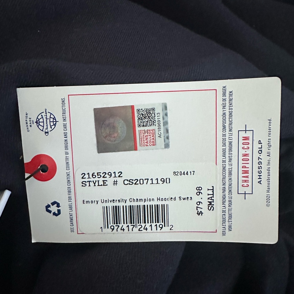 Champion Blue Collegiate Sweatshirt Hoodie - Picture 3 of 3
